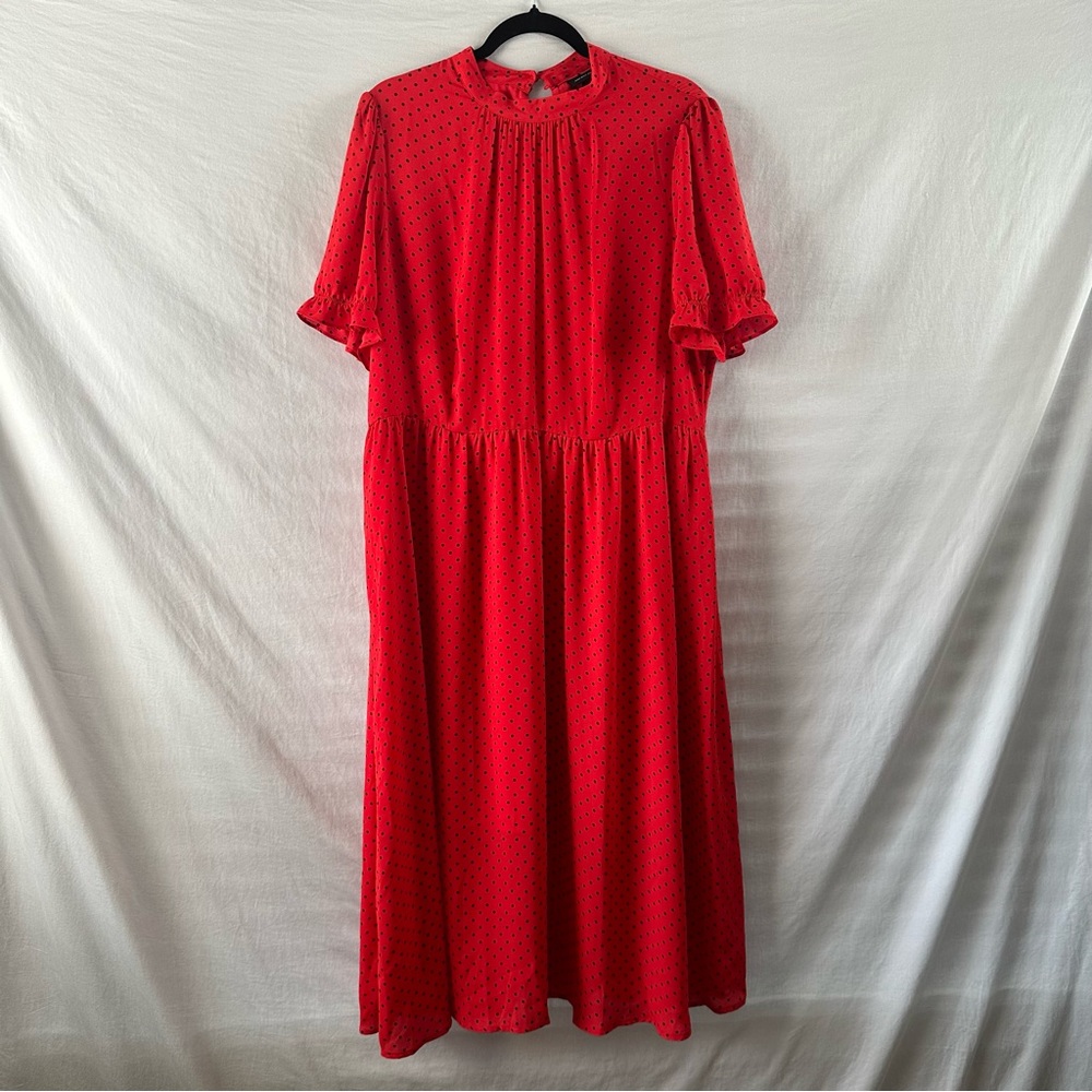 WHO WHAT WEAR Mock Neck Midi Dress